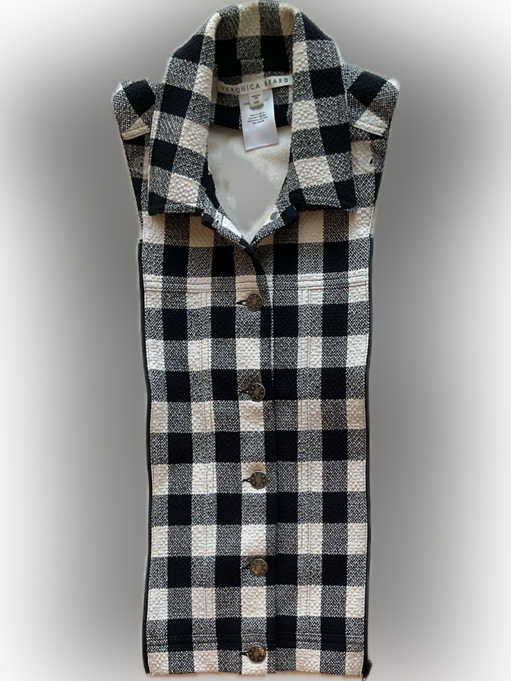 Veronica Beard Black & White Check Zip in Dickey